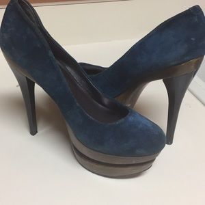 Blue platform heels